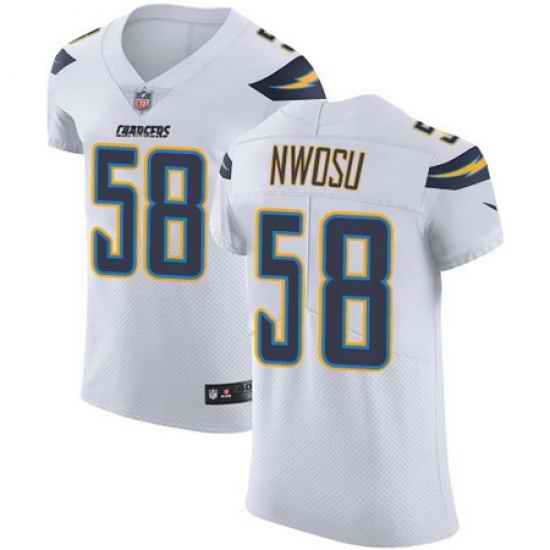 Nike Chargers #58 Uchenna Nwosu White Mens Stitched NFL Vapor Untouchable Elite Jersey